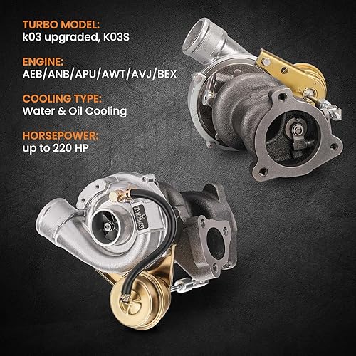 maXpeedingrods K04 015 Turbo turbocompresseur d'échappement pour A6 1.8T 1997-1999 K03 K04 Mise à Niveau 530498000 - Poukt