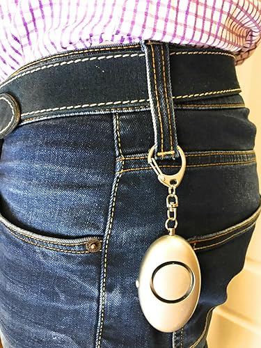 ocona Mini Alarme Panique d'alarme portatif d'alarme d'urgence sirène Auto-défense 140dB avec Lampe LED intégrée SOS, Une Alternative au Spray au Poivre, Portable, Argent - Poukt