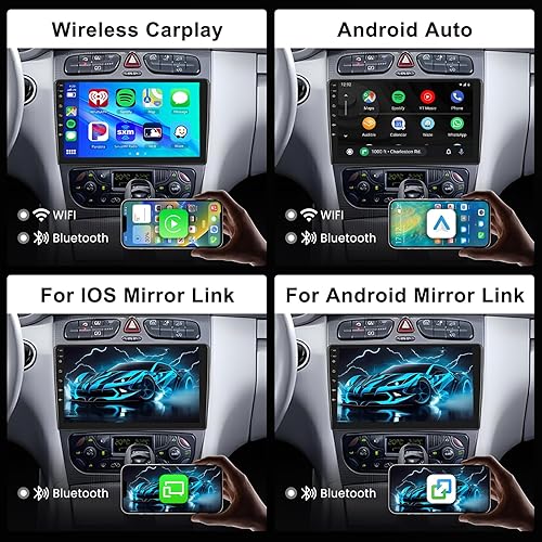 4G+64G Android Autoradio pour Mercedes Benz C Classe E Classe A W203 W210 W168 W170 SLK Vaneo Vito Viano CarPlay Android Auto, Hodozzy 9 Pouces Écran Tactile Radio GPS, WiFi, DSP FM/RDS, Bluetooth - Poukt