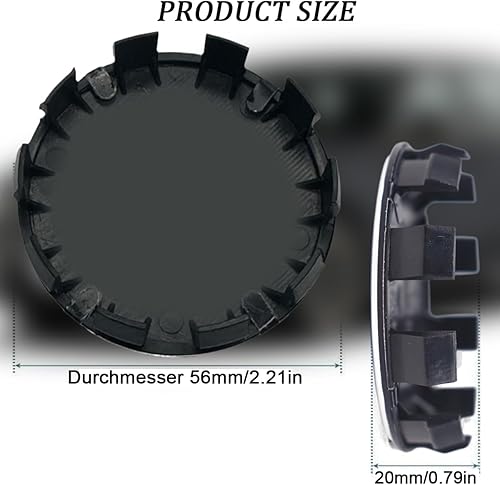 4 Pièces Cache Moyeux pour 56mm, Cache Moyeu, Centre de Jante Capuchons, Aluminium+ABS Cache de Roue Centrale ABS Accessoires de Voiture, 50e Anniversaire - Poukt