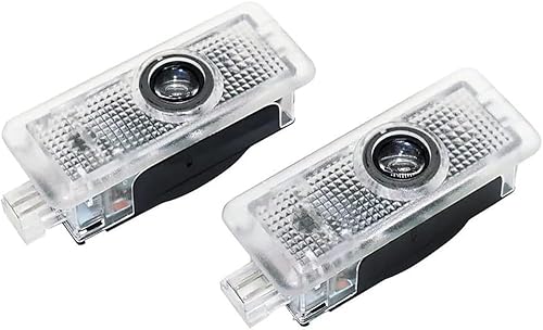 Asical Lot de 2 Projecteurs de Portière de Voiture avec Logo pour Cooper R55 R56 R57 R58 R59 R60 R61 F54 F55 F56 F57 2007-2018 - Poukt