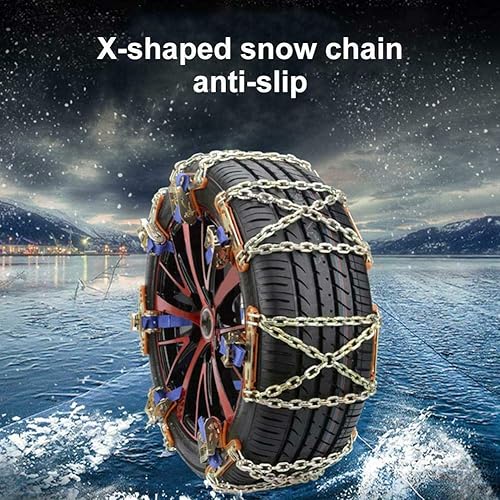 Baceyong Lot de 8 chaînes à neige pour voitures, 175 à 265 mm, chaînes à neige pour pneus de voiture, camion, SUV - Poukt