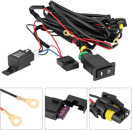 Faisceau de Câblage de Phare Antibrouillard, Keenso 12V 40A Câblage de Commutateur d'Antibrouillard de Voiture Universel LED pour Interrupteur Marche/Arrêt - Poukt