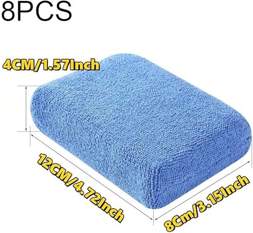 Abbdbd Tampons Applicateurs De Cire en Microfibre, 8 Pièces, Éponges De Détail De Voiture, Tampons D'application en Mousse Souple Lavable pour Vernis 12x8x4cm - Poukt