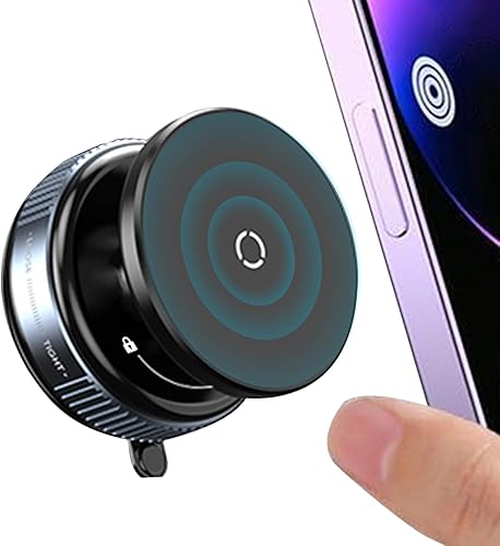 Uonguon Support magnétique pour téléphone portable, support magnétique rotatif à 360°, accessoires d'intérieur de voiture, support de base à ventouse pour tableau de bord, design compact noir - Poukt