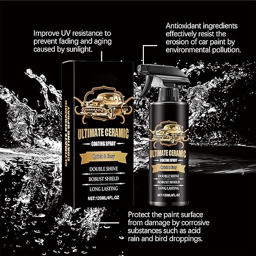 Réparation de peinture transparente - Upage en céramique multifonctionnel de 120 ml | Agent de pulvérisation de revêtement de protection pour véhicules, camions, bateaux et pneus - Poukt