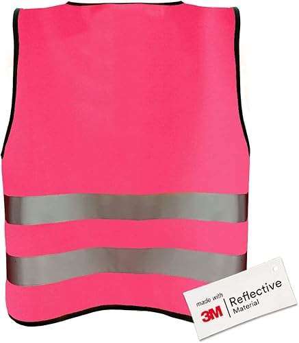 Tomamu Gilet de haute visibilité pour enfants - Gilet réfléchissant avec fermeture scratch et bandes réfléchissantes - Fabriqué avec du matériau réfléchissant 3M - Poukt