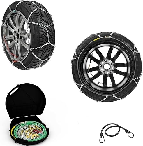 CHAÎNES À Neige pour PNEUS 275/40-20 Jantes 20' (16111) Grouper 25.5 1 Paire DE CHAÎNES en Maille COMPACTES DE 16 MM pour Tout-Terrain, VUS, Vans, CHAÎNE APPROUVÉE Camper Ice LAMPA - Poukt