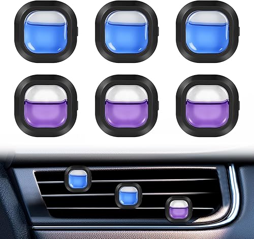 vsshe Désodorisant pour Voiture à Clip, 2 Parfums, Désodorisant pour Voiture, Lot de 6, Parfum Longue Durée, Désodorisant Essentiel pour Voiture Sel de mer Sauge + Mandarine Verte - Poukt