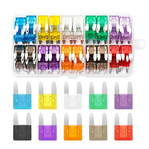 COCOMAX 120 Pcs Fusible Voiture Set, Fusibles pour Auto en 10 Tailles, Fusible Enfichable Avec 1 Tire-Fusible pour Voiture/RV/Camion/Moto/Bateau(2A 3A 5A 7.5A 10A 15A 20A 25A 30A 35A) - Poukt