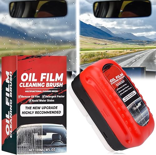 120 ml Glass Cleaning Board Cleaning Board Nettoyeur de film d'huile pour vitres de voiture, dissolvant de film d'huile pour pare-brise, brosse de nettoyage multifonction pour pare-brise, vitres de - Poukt