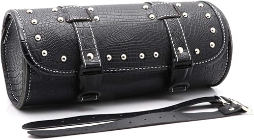 evomosa Sacoche de Moto Universelle étanche Sac à Outils Sangle de Fixation Sac de Rangement Rond - Noir - Poukt