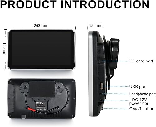 VNATWGOO Moniteur D'Appuie-TêTe TV De Voiture pour SièGe ArrièRe De Voiture, éCran Tactile D'Appuie-TêTe De Voiture, éCran Tactile IPS De 10,1 Pouces, Prend en Charge Plusieurs MéThodes De Connexion - Poukt