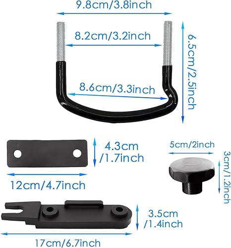 Focenat 4 Kit de Fixation pour Coffre de Toit, Supports de Fixation pour Coffre de Toit, U-boulons en Acier Inoxydable, Accessoires Montage Universel pour Coffre de Toit avec 8 Contre-écrous - Poukt
