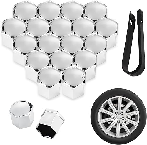 tianshao Lot de 20 Capuchons D'Écrou Roue pour Ford Focus DNW Estate 2001-2004, Écrous Cache Boulon Roue Couvre-Écrous Pneu Hexagonaux avec Jeu D'Outils Retrait,Bla-ck-21mm - Poukt