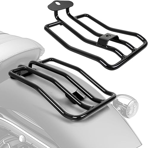 DREAMIZER Porte Bagages Arrière Solo Seat Compatible avec Harley, Porte-Bagages Arrière de Moto Noir pour Sportster XL883 1200 2004-2015 - Poukt