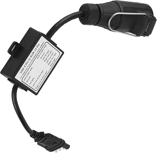 Adaptateur de Câblage de Remorque, Connecteur de Remorque Prise Plate US 4 Broches vers Convertisseur de Câblage de Circuit D'éclairage de Remorque Portable 13 Broches EU - Poukt