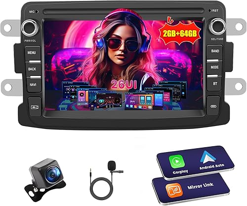 Inefala 2G+64G Android 13 Autoradio pour Dacia Duster Sandero Logan Dokker, avec Wireless Carplay Android Auto 9 Pouces écran Tactile Poste Radio Bluetooth avec GPS WiFi RDS/FM Caméra de Recul & Mic - Poukt
