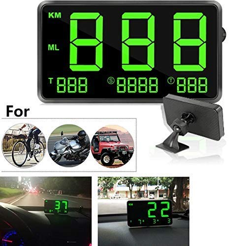 Dogggy Grand écran 4,5 universel pour voiture hud head-up affichage numérique GPS compteur de vitesse indicateur de vitesse automatique système d'alarme universel vélo moto camion voiture - Poukt