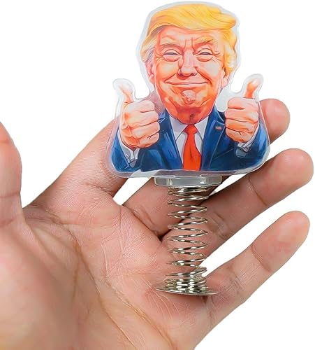 MONTY SOUL Gongolo à ressort Donald Trump - Décoration amusante pour tableau de bord, gadgets voiture et bureau - Accessoire mignon pour machine et cadeau original homme et femme - Poukt