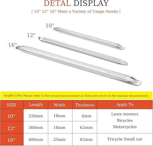 Satisby Démonte-Pneu 40cm 30cm 25cm, Démonte Pneu Moto Acier au Carbone chromé avec 1Pcs Protection De Jante de Voiture, kit d'outils de Levier de Changement de Pneu pour Voiture de Moto de vélo - Poukt
