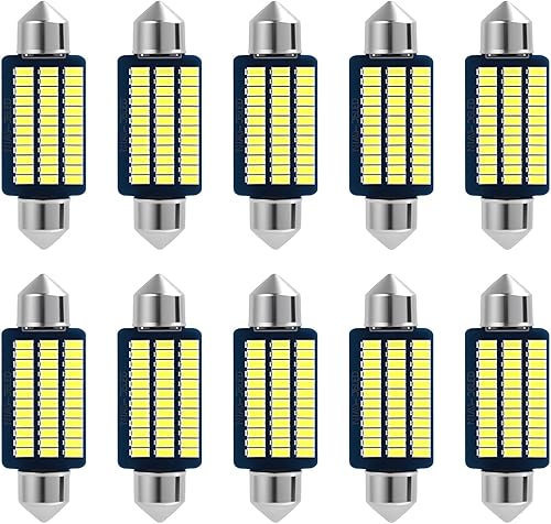 Jecdfs 10 pièces Eclairage Led Voiture, ampoule led voiture, ampoule navette led 12v, Plug and Play, Super Lumineux LED bande pour l'intérieur de voiture, Universel pour voiture, camion, camping-car - Poukt